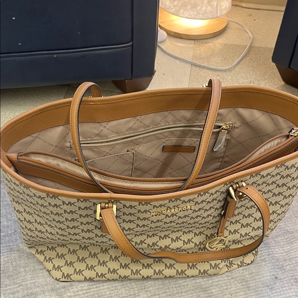 Michael Kors Tan and Brown Logo Tote - Picture 2 of 8